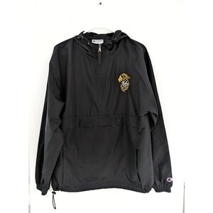 Champion Black Windbreaker with Gold Lion Logo